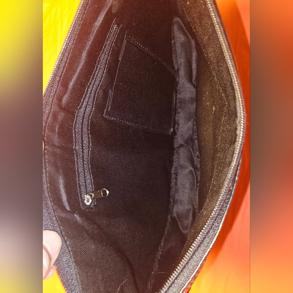 Half Moon Bag Black & Red w/Braided Handle & Trim  by Barganza B Bag New w/Tags - Picture 9 of 11